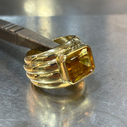 Bague Vintage - Or Jaune 750 & Citrine