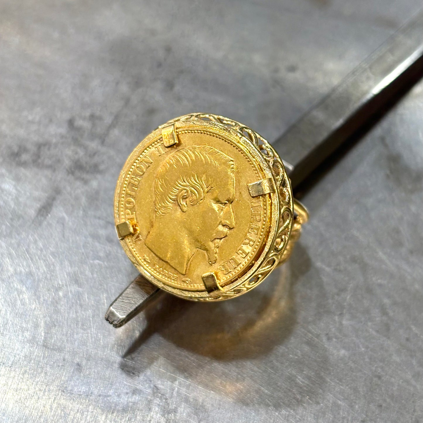 Bague Pièce - Or Jaune 750 & Pièce Or 20 Francs Napoléon