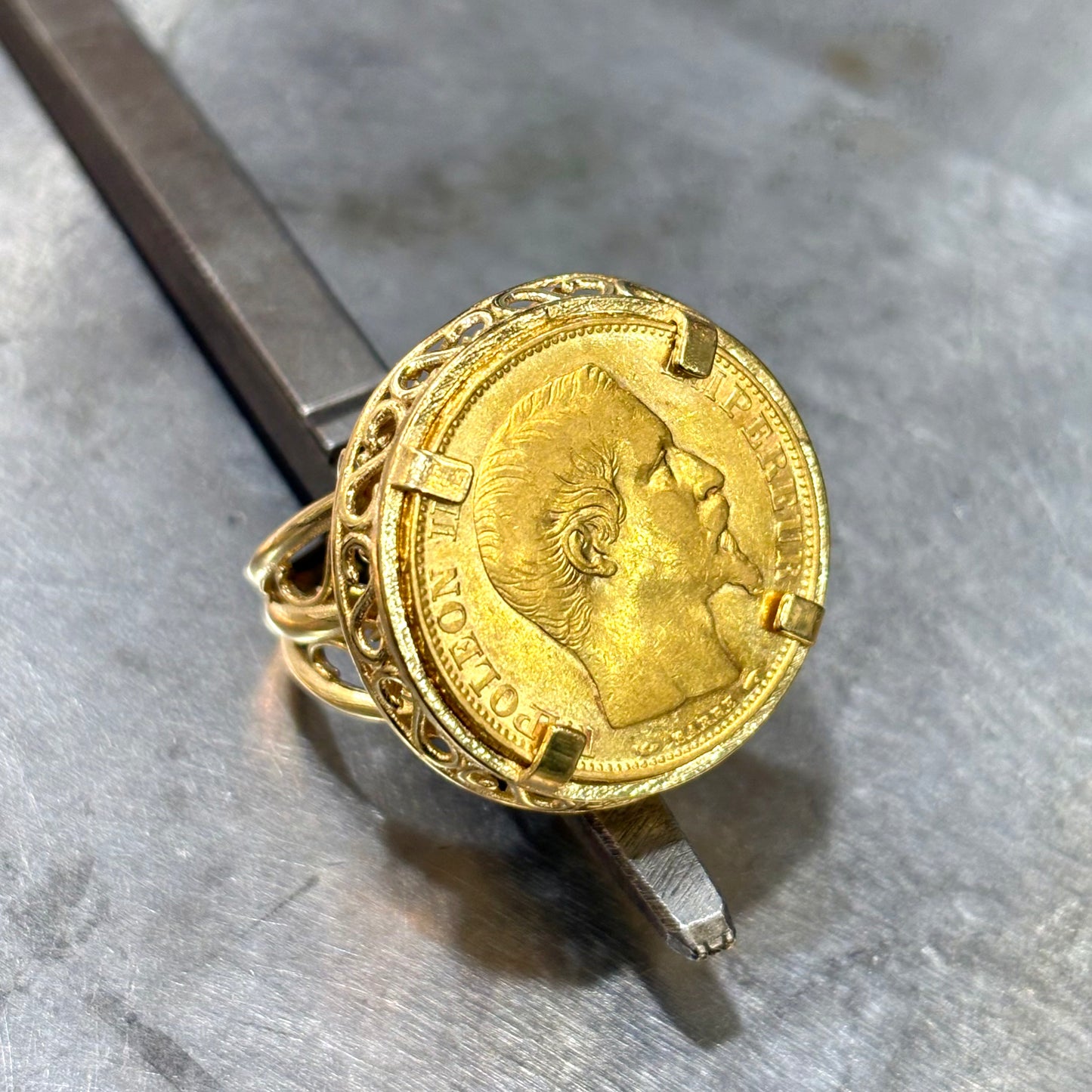 Bague Pièce - Or Jaune 750 & Pièce Or 20 Francs Napoléon