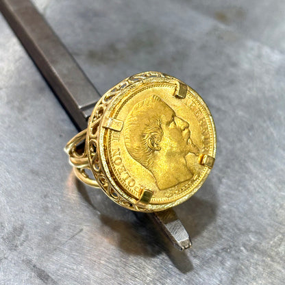 Bague Pièce - Or Jaune 750 & Pièce Or 20 Francs Napoléon