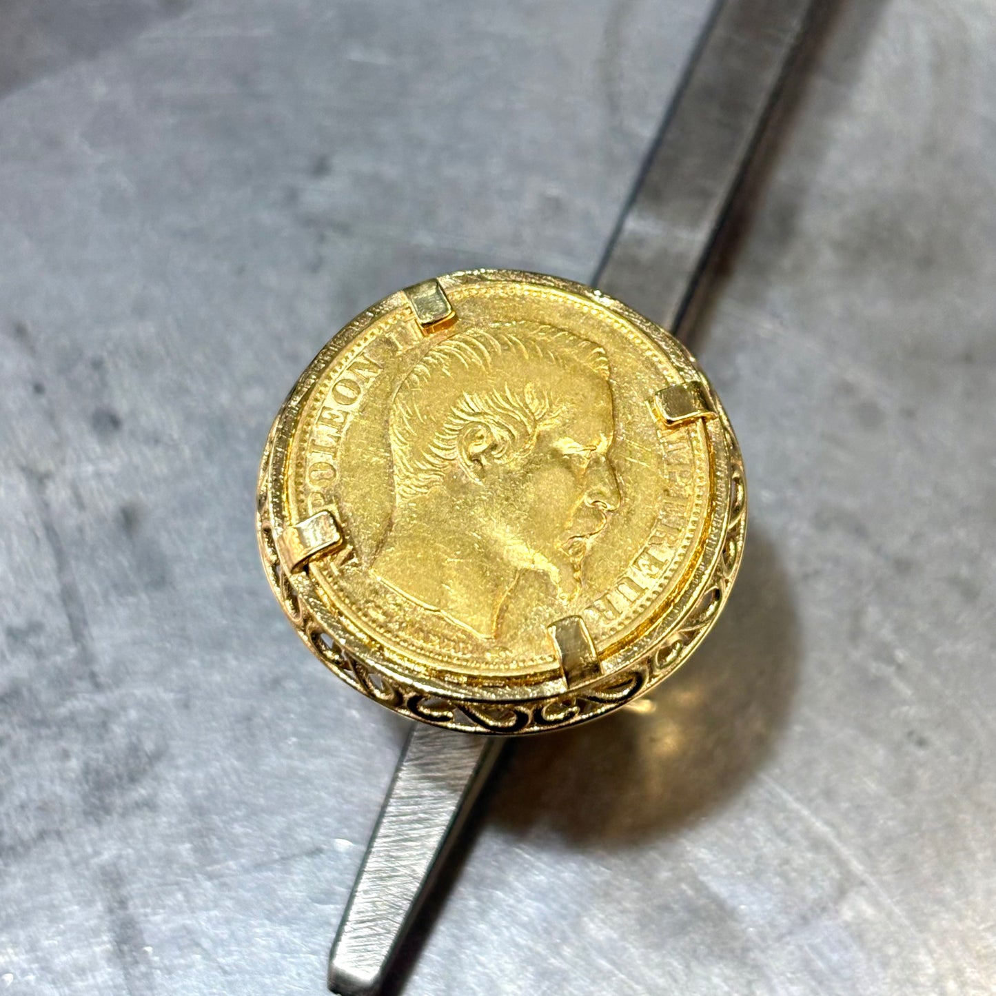 Bague Pièce - Or Jaune 750 & Pièce Or 20 Francs Napoléon