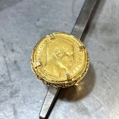 Bague Pièce - Or Jaune 750 & Pièce Or 20 Francs Napoléon