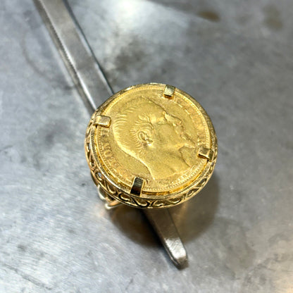 Bague Pièce - Or Jaune 750 & Pièce Or 20 Francs Napoléon