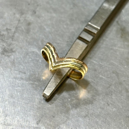 Bague V - Or Jaune/Rose/Blanc 750