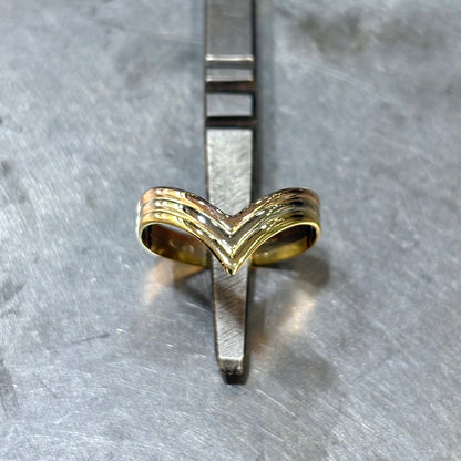 Bague V - Or Jaune/Rose/Blanc 750