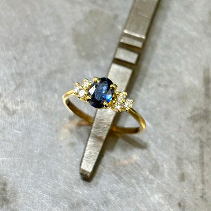 Bague Nausicaä Mini - Or Jaune 750 Saphir & Diamants