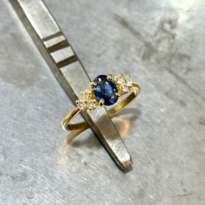 Bague Nausicaä Mini - Or Jaune 750 Saphir & Diamants