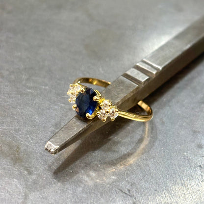 Bague Nausicaä Mini - Or Jaune 750 Saphir & Diamants