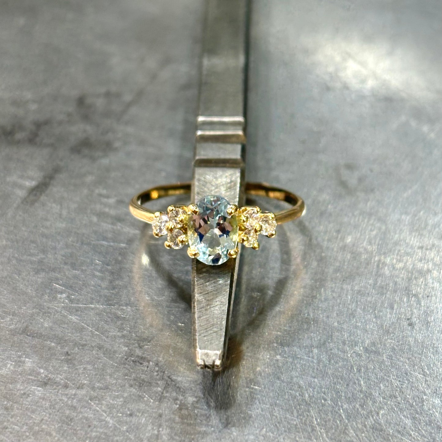 Bague Nausicaä Mini - Or Jaune 750 Aigue-Marine & Diamants