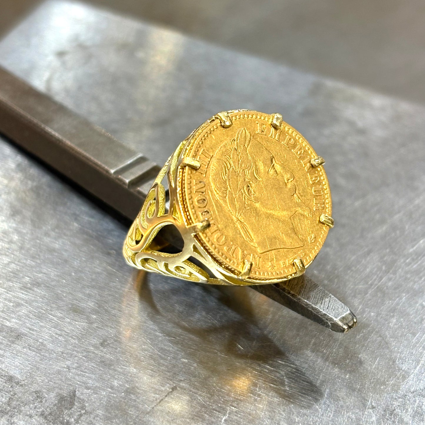 Bague Pièce - Or Jaune 750 & Pièce 10 Francs Napoléon