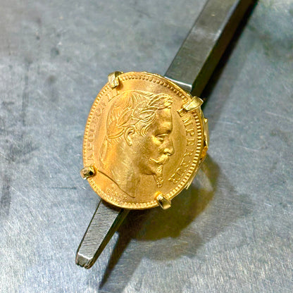 Bague Pièce - Or Jaune 750 & Pièce Or 20 Francs Napoléon