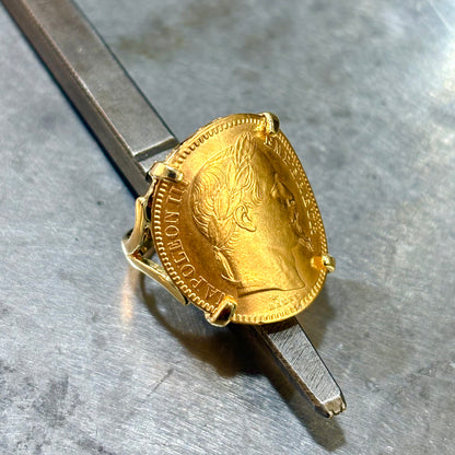 Bague Pièce - Or Jaune 750 & Pièce Or 20 Francs Napoléon