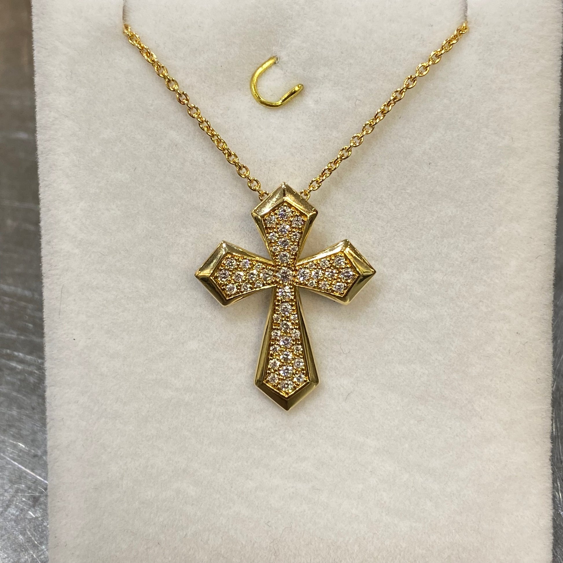 Collier Croix - Or Jaune 750 & Diamants Occasion