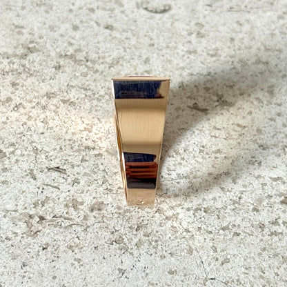 Bague Tank Art Déco - Or Jaune 750 Diamants & Rubis