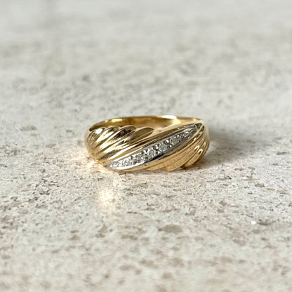 Bague Jonc - Or Jaune 750 & Diamants