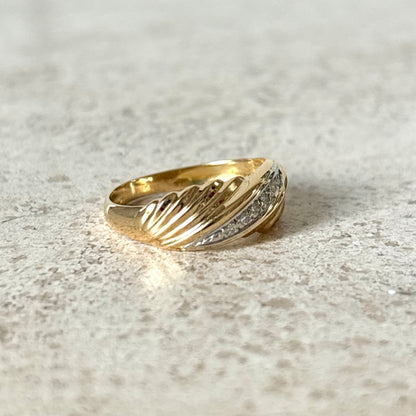 Bague Jonc - Or Jaune 750 & Diamants