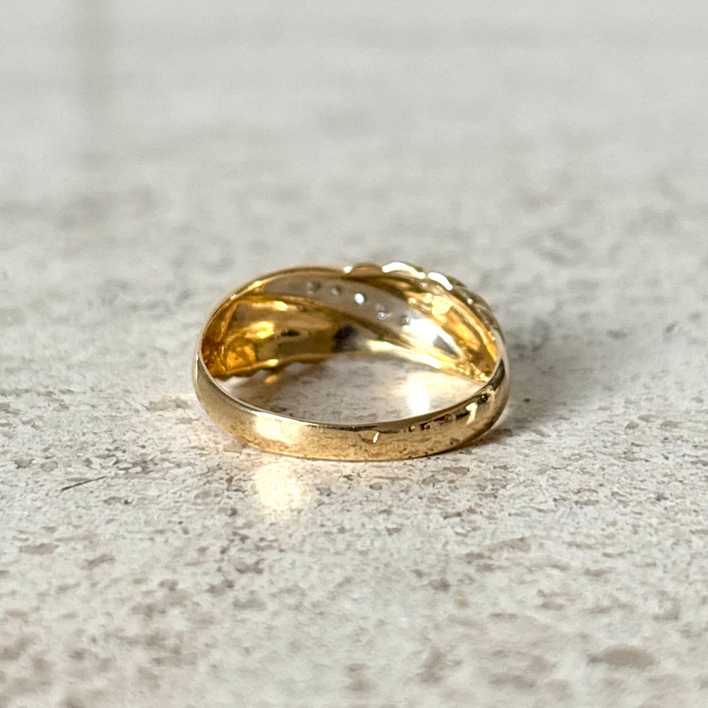 Bague Jonc - Or Jaune 750 & Diamants