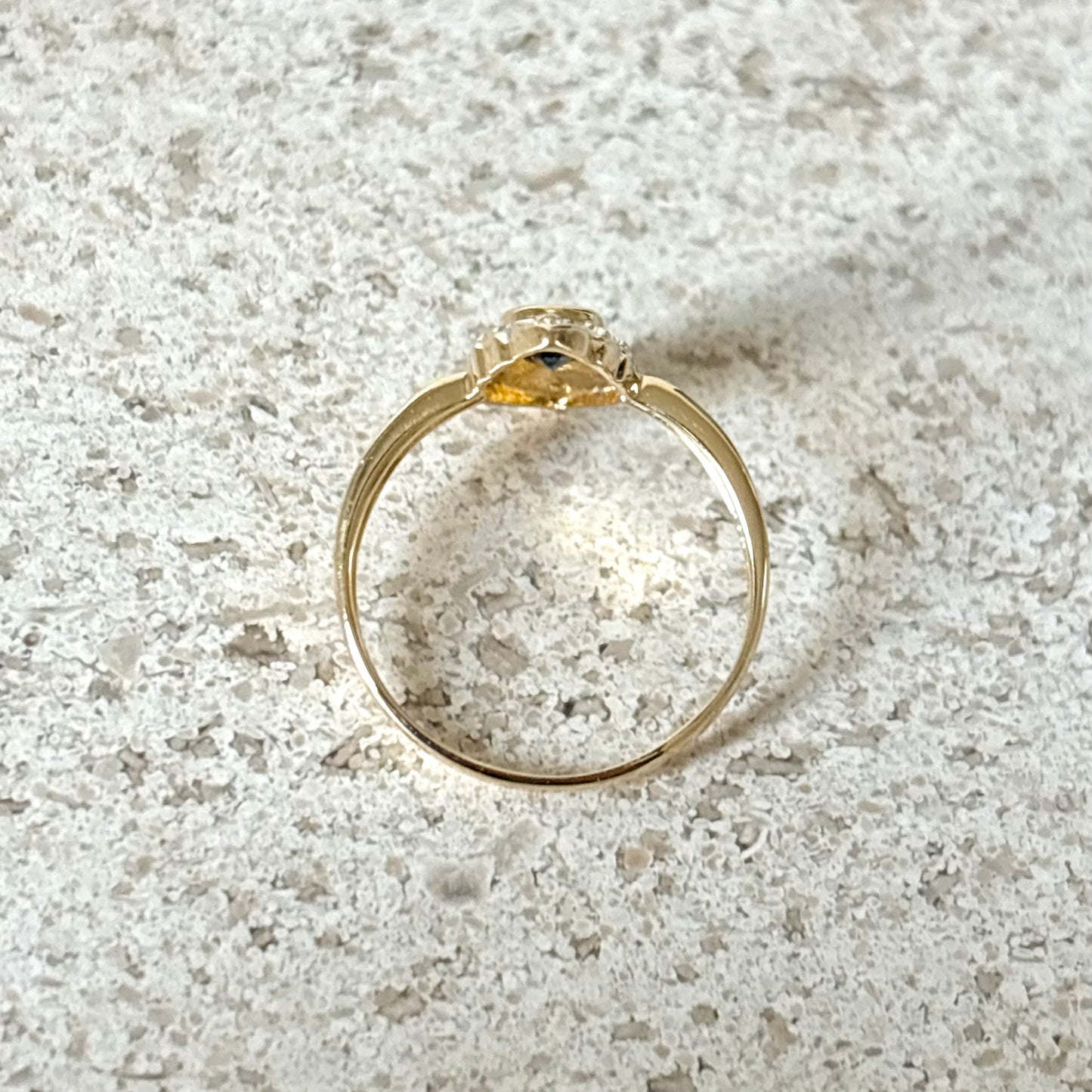 Bague Marquise Vintage - Or Jaune 750 Saphir & Diamants