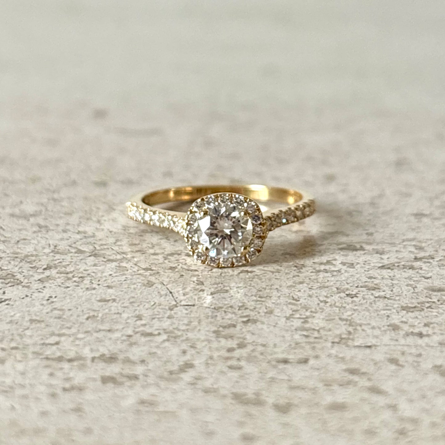 Bague Solitaire - Or Jaune 750 & Diamants