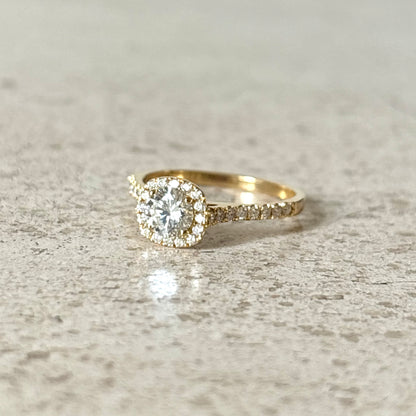 Bague Solitaire - Or Jaune 750 & Diamants