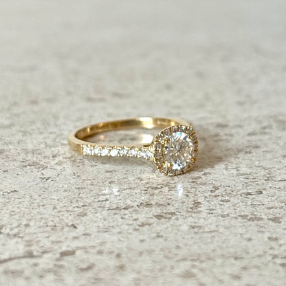 Bague Solitaire - Or Jaune 750 & Diamants
