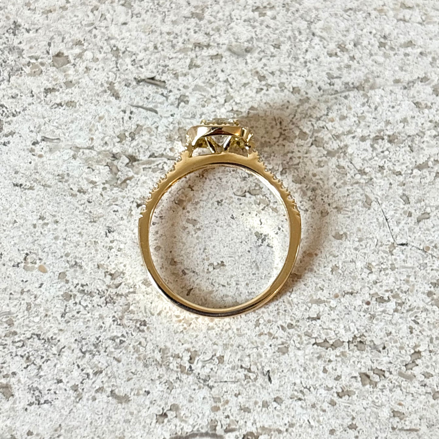 Bague Solitaire - Or Jaune 750 & Diamants