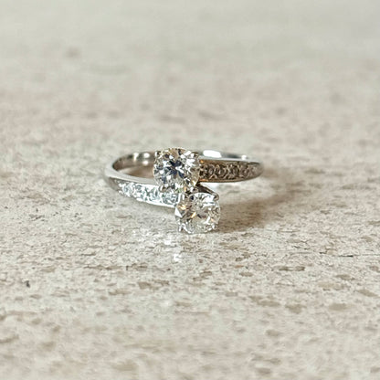 Bague Solitaire Vintage - Or Blanc 750 & Diamants