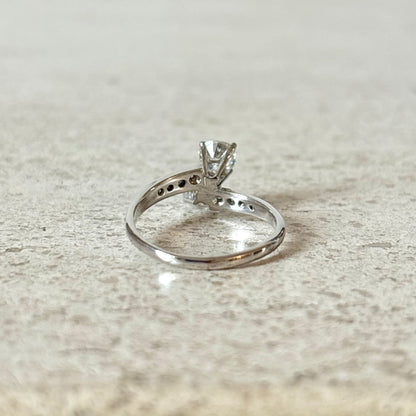 Bague Solitaire Vintage - Or Blanc 750 & Diamants