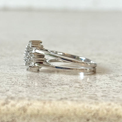 Bague Réversible Vintage - Or Blanc 585 Rubis & Diamants