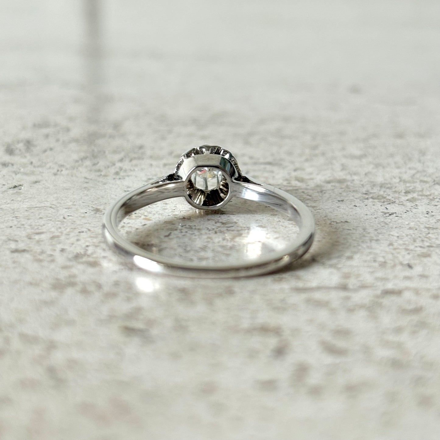 Bague Solitaire Vintage - Or Blanc 750 & Diamant