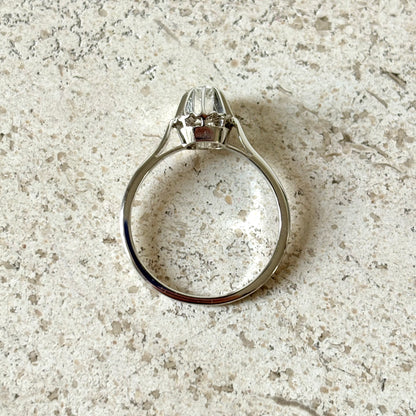 Bague Solitaire Vintage - Or Blanc 750 & Diamant
