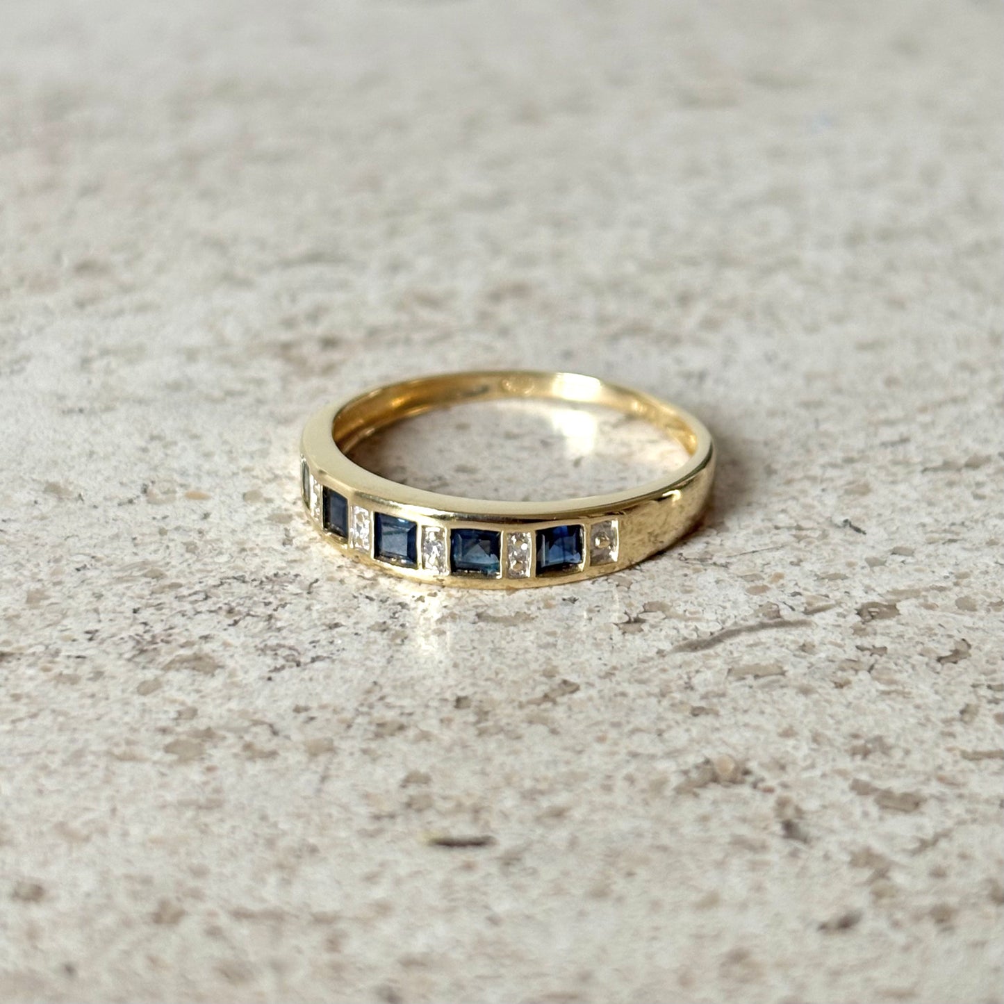 Bague Alliance - Or Jaune 750 Saphirs & Diamants