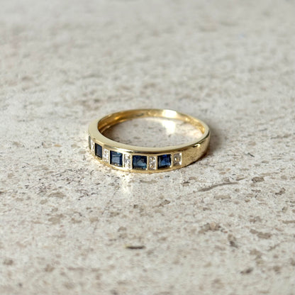 Bague Alliance - Or Jaune 750 Saphirs & Diamants