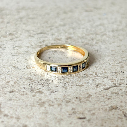 Bague Alliance - Or Jaune 750 Saphirs & Diamants