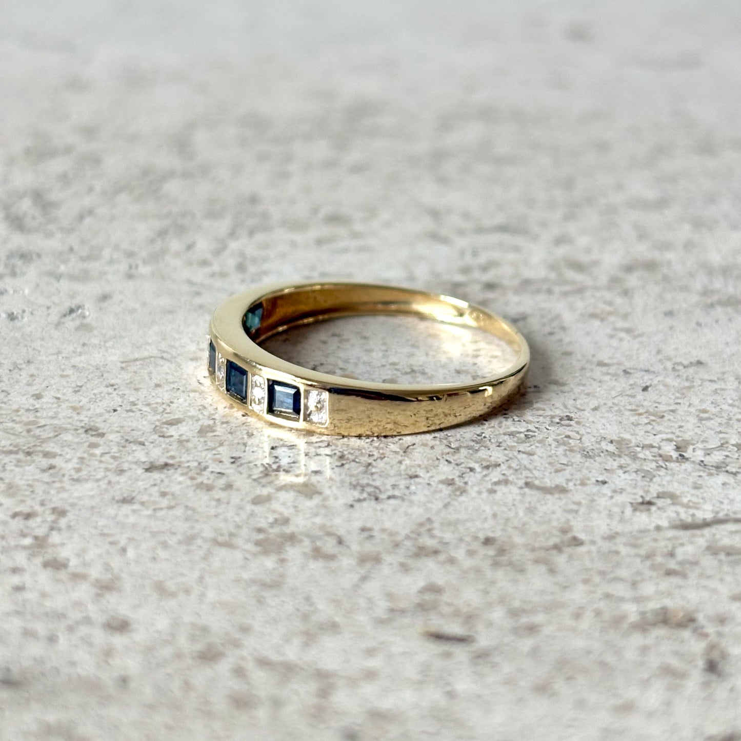 Bague Alliance - Or Jaune 750 Saphirs & Diamants