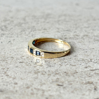 Bague Alliance - Or Jaune 750 Saphirs & Diamants