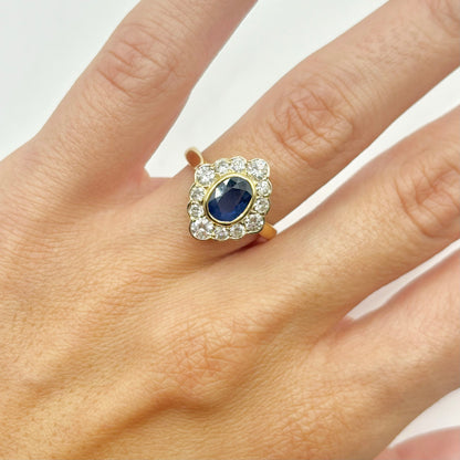 Bague Marguerite - Or Jaune 750 Saphir & Diamants