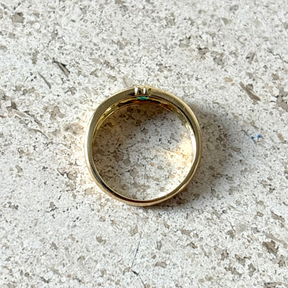 Bague Jonc Vintage - Or Jaune 750 & Émeraude