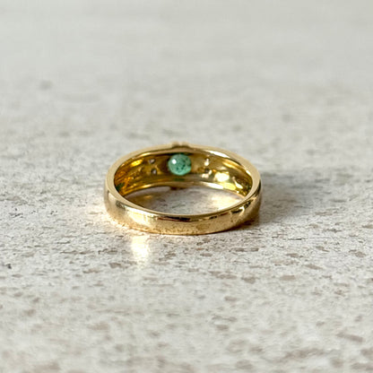 Bague Jonc Vintage - Or Jaune 750 & Émeraude