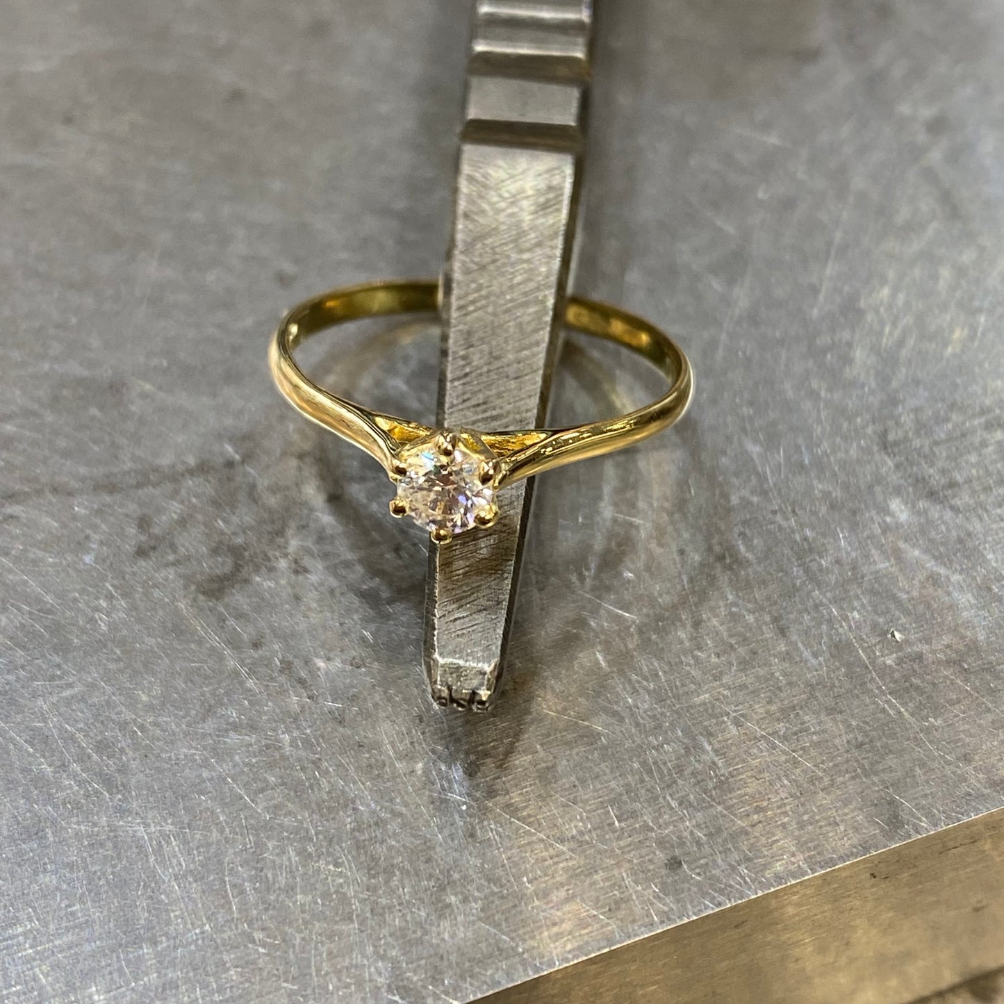 Bague Solitaire - Or Jaune 750 & Diamant