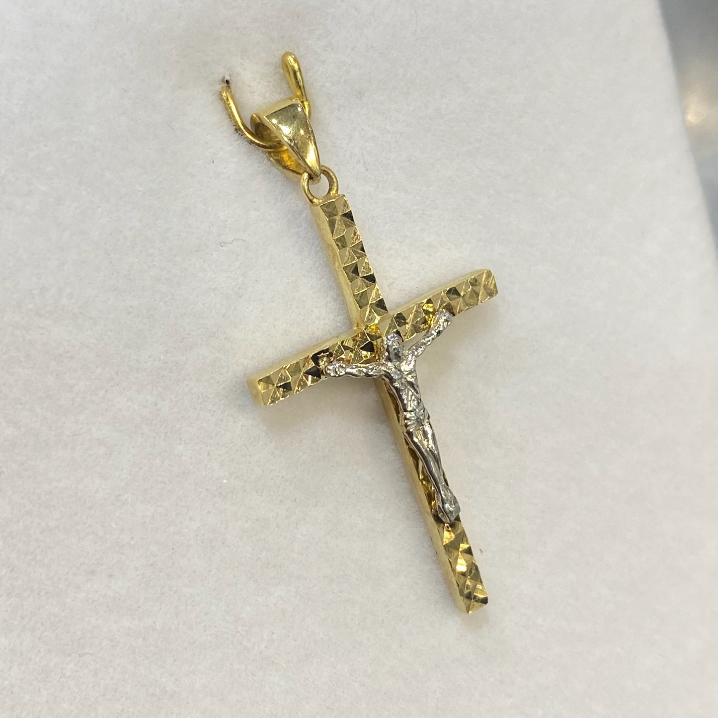 Pendentif Croix - Or Jaune & Blanc 750 Neuf