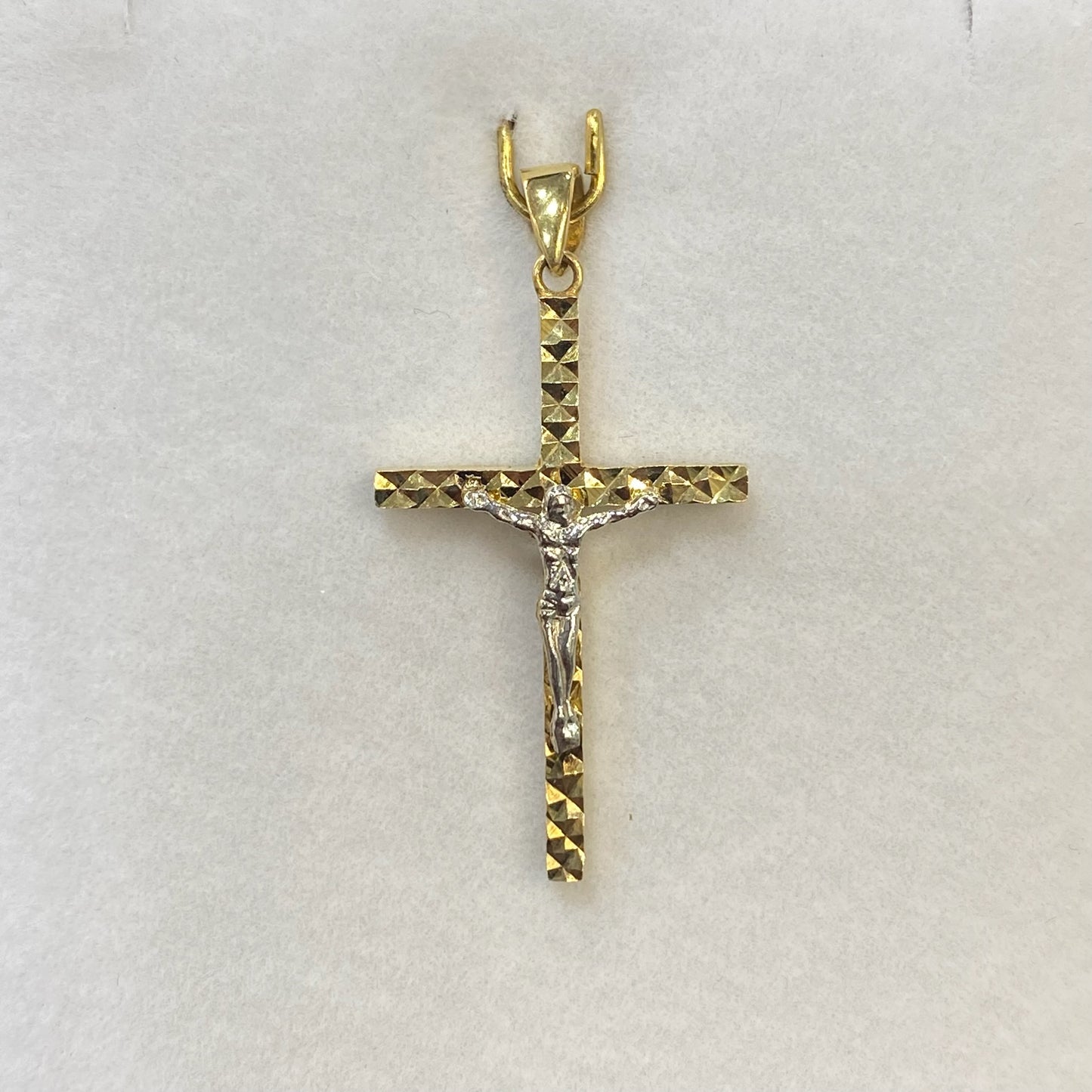 Pendentif Croix - Or Jaune & Blanc 750 Neuf