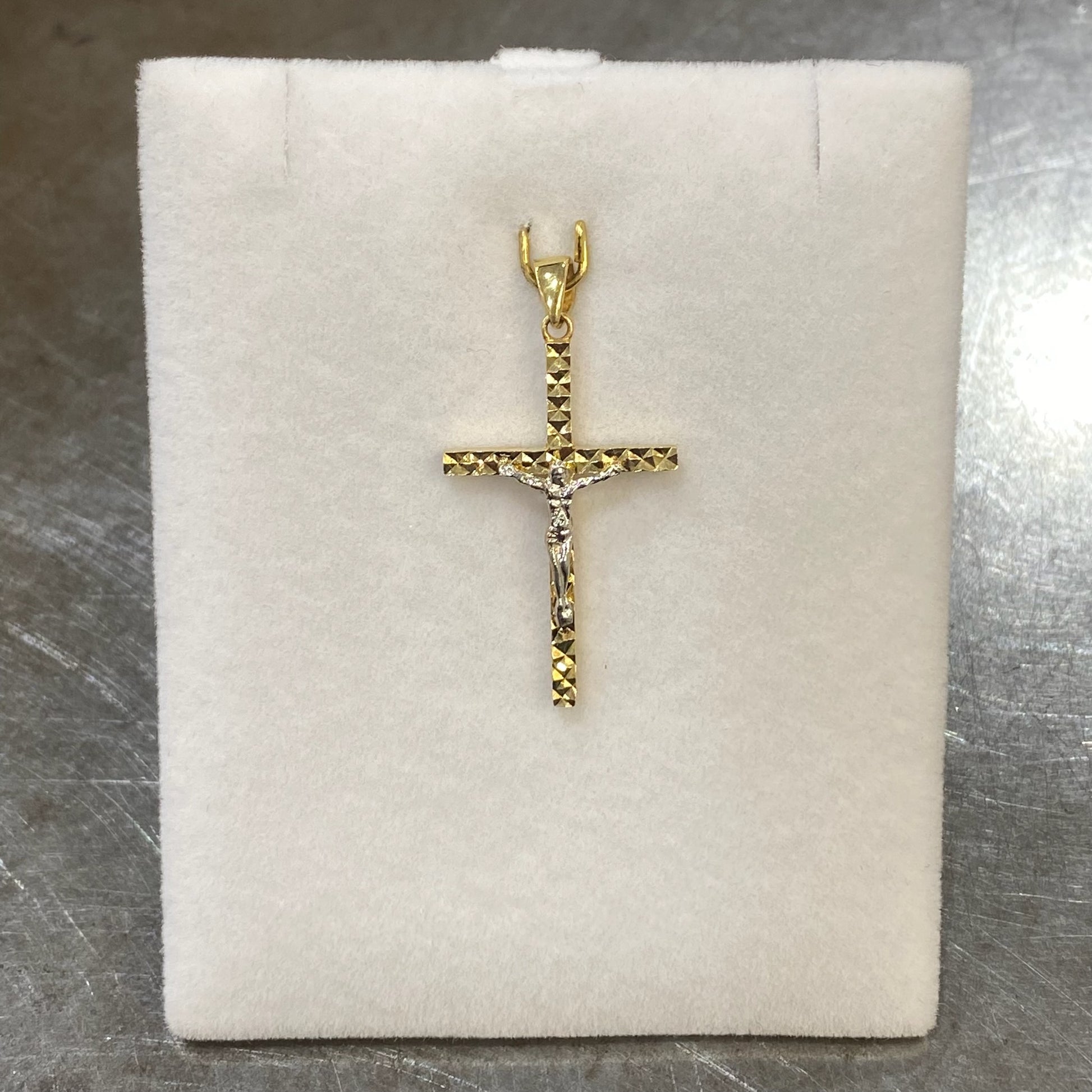 Pendentif Croix - Or Jaune & Blanc 750 Neuf