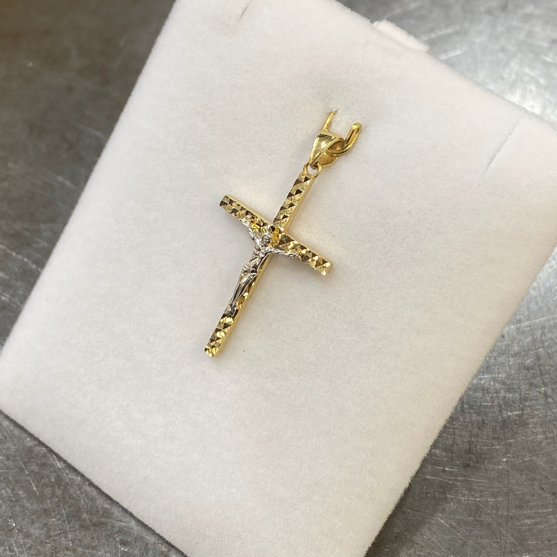 Pendentif Croix - Or Jaune & Blanc 750 Neuf