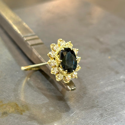 Bague Marguerite - Or Jaune 750 Saphir & Diamants