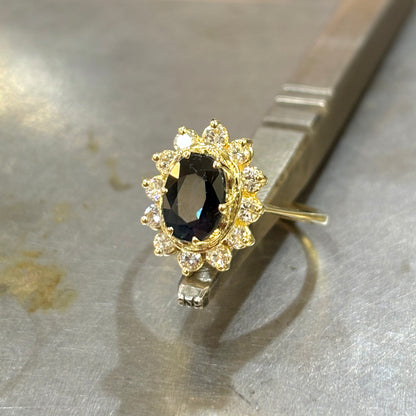 Bague Marguerite - Or Jaune 750 Saphir & Diamants