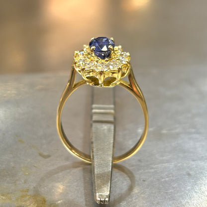 Bague Marguerite - Or Jaune 750 Saphir & Diamants