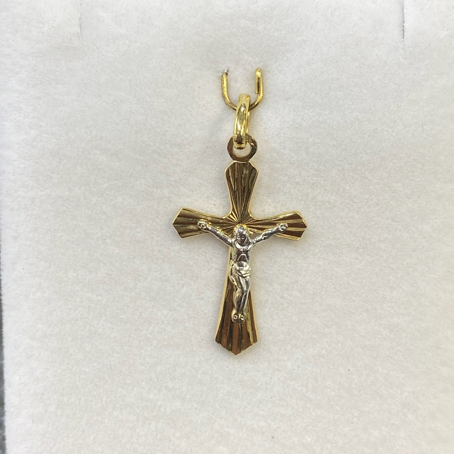 Pendentif Croix - Or Jaune et Blanc 750 Neuf