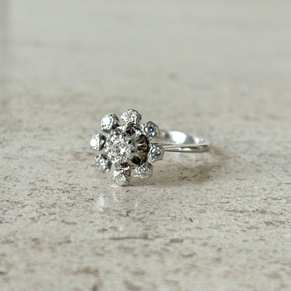 Bague Marguerite Vintage - Or Blanc 750 & Diamants