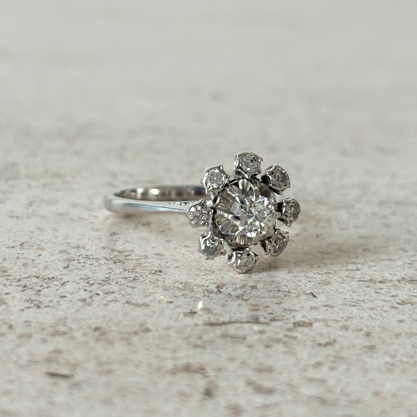 Bague Marguerite Vintage - Or Blanc 750 & Diamants